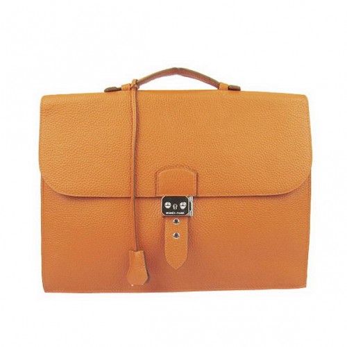 Hermes Sac Depeche 38cm Aktentasche Clemence Orange