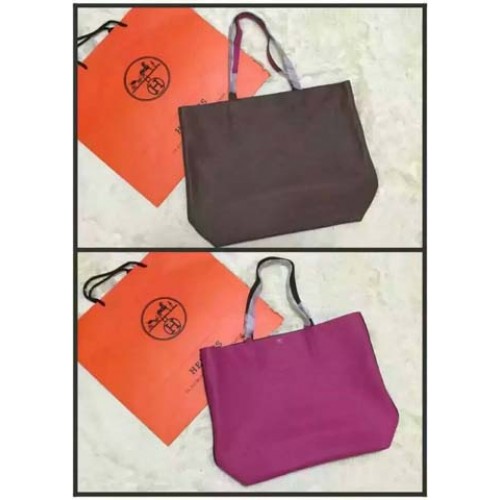 Hermes Shopper Doppelseitige Tasche Original Leder HS1209 Grey&Pech