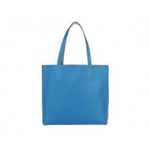 Hermes Einkaufstasche 36CM Totes Clemence Leder Blau