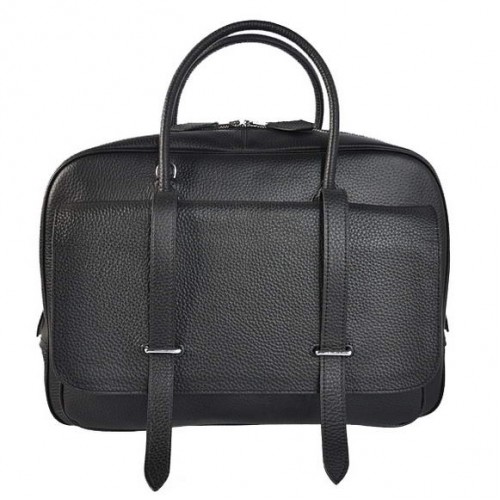 Hermes Steve 38CM Reisetasche Clemence Leder Schwarz