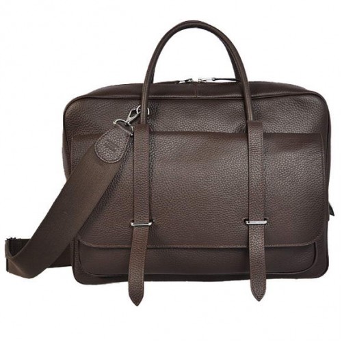 Hermes Steve 38CM Reisetasche Clemence Leder Braun