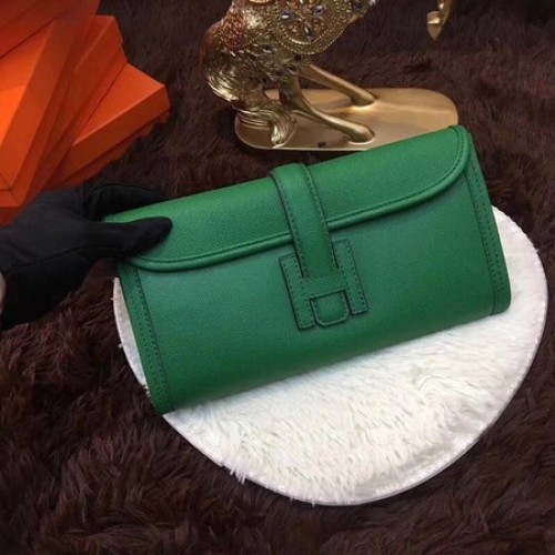 Hermes Togo Lederclutch H88017 Grün