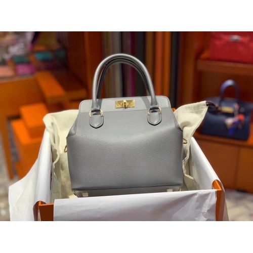 Hermes Toolbox Togo Bag Original Leder 3259 Grau