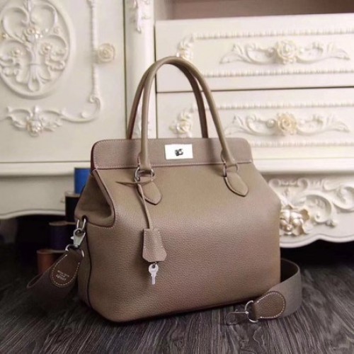 Hermes Toolbox Togo Bag Original Leder 3259 Hellgrau
