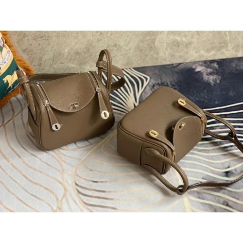 Hermes Mini Lindy Original Togo Ledertasche OLD19 grau