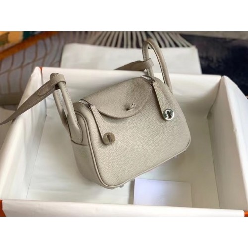 Hermes Mini Lindy Original Togo Ledertasche OLD19 hellgrau