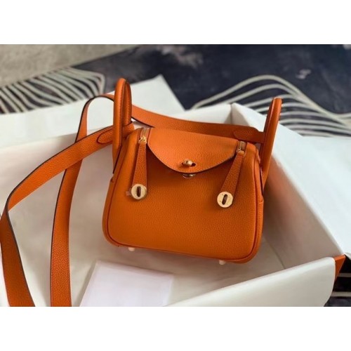 Hermes Mini Lindy Original Togo Ledertasche OLD19 orange