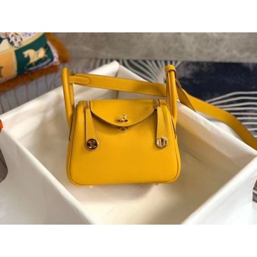 Hermes Mini Lindy Original Togo Ledertasche OLD19 gelb