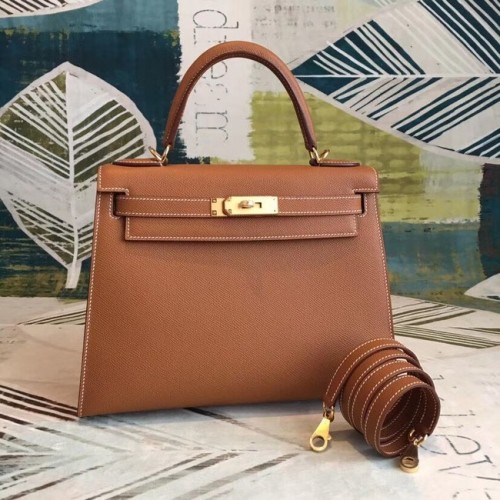 Hermes original Kelly Epsom Leder KL32 braun
