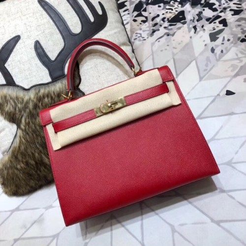 Hermes Original Kelly Epsom Leder KL32 rot