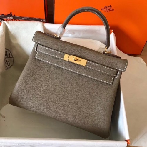 Hermes original Togo Leder Kelly Bag KL320 dunkelgrau