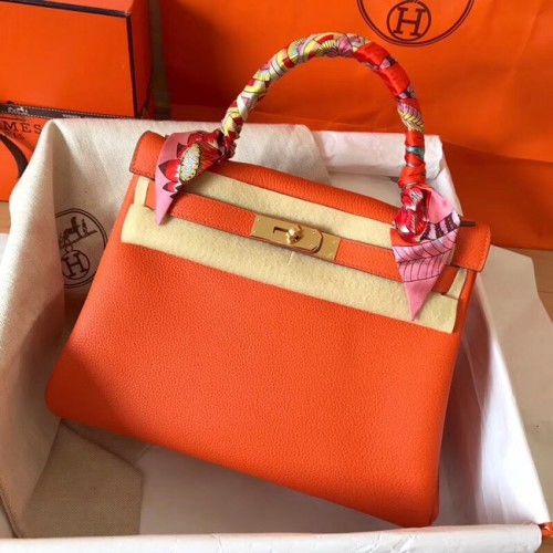 Hermes Original Togo Leder Kelly Bag KL320 orange