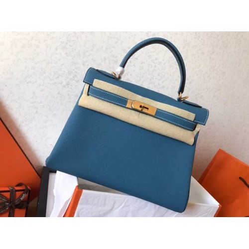 Hermes Original Togo Leder Kelly Bag KL320 himmelblau