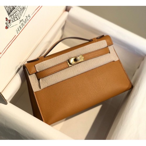 Hermes Original Swift Leder Mini Kelly K22CM H23560 Braun