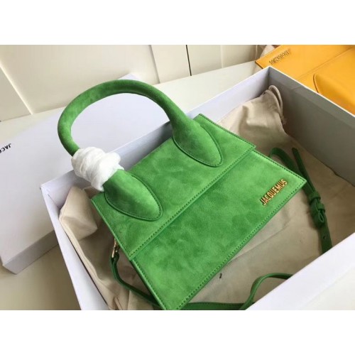 Jacquemus Original Tasche aus Samtleder mit Griff oben J76235 Grün