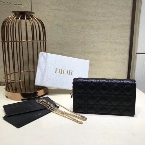 LADY DIOR GELDBÖRSE AUS KALBSLEDER C9025A schwarz