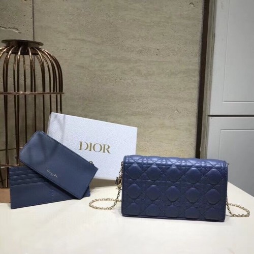 LADY DIOR Schaffell GELDBÖRSE C9025A blau