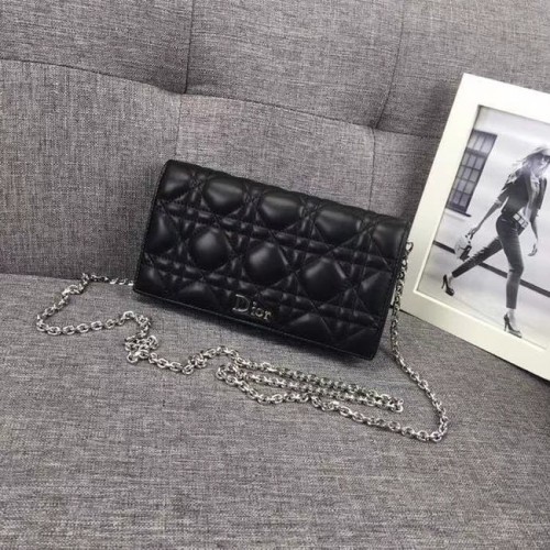 LADY DIOR CLUTCH AUS SCHWARZEM CANNAGE-LAMMLEDER S0204