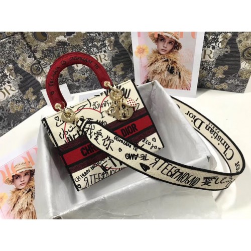 LADY DIOR DIOR TOTE STICKEREI AUS LEINWAND TASCHE 2550-2