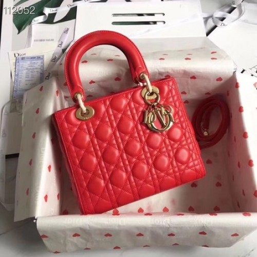 LADY DIOR LAMMLEDERTASCHE CAL44550 rot
