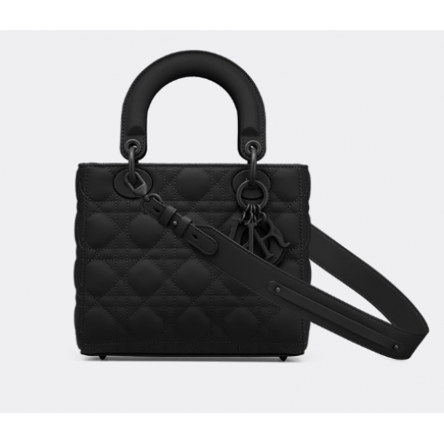 LADY DIOR MY ABCDIOR TASCHE Ultramattes Cannage-Kalbsleder in Schwarz M0538SLOI