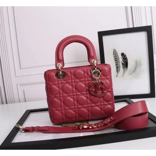 LADY DIOR TASCHE MY ABCDIOR Cannage Lammleder M0538E rot