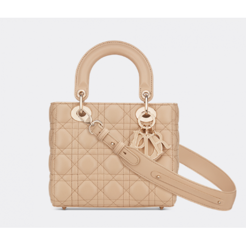 LADY DIOR TASCHE MY ABCDIOR Cannage Lammleder M0538O Beige