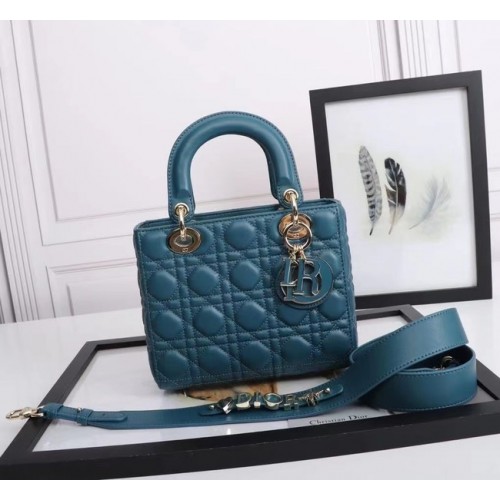 LADY DIOR TASCHE MY ABCDIOR Cannage Lammleder M0538O blau