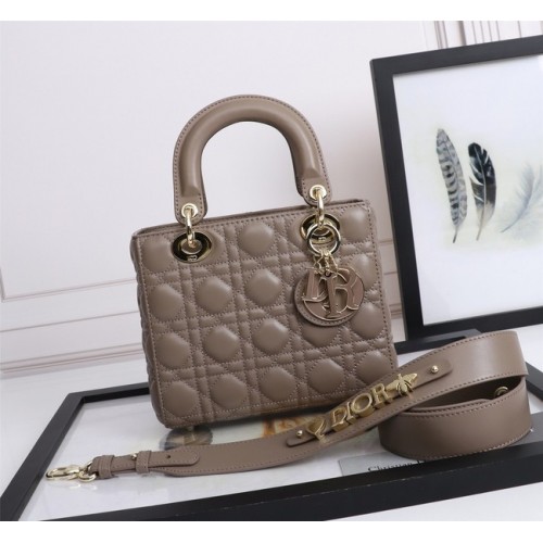 LADY DIOR TASCHE MY ABCDIOR Cannage Lammleder M0538O dunkelgrau