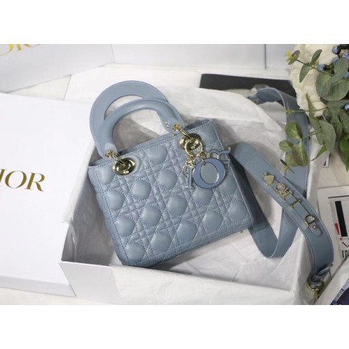 LADY DIOR TASCHE MY ABCDIOR Cannage Lammleder M0538O grau
