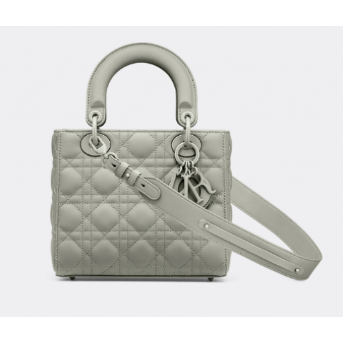 LADY DIOR MY ABCDIOR TASCHE Ultramattes Cannage-Kalbsleder in Grau M0538SLOI
