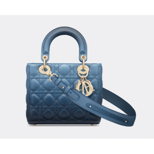 LADY DIOR TASCHE MY ABCDIOR Indigoblaues Cannage-Lammleder mit Farbverlauf M0538OS