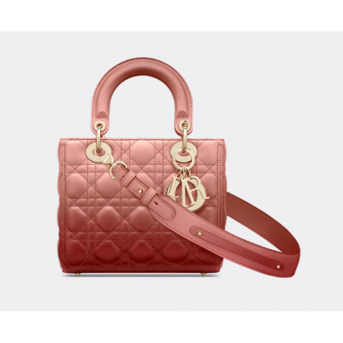 LADY DIOR MY ABCDIOR TASCHE Cannage-Lammleder mit rosa Farbverlauf M0538OS