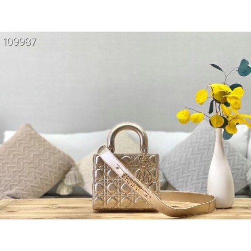 LADY DIOR TASCHE MY ABCDIOR gold Cannage Lammleder M0538O