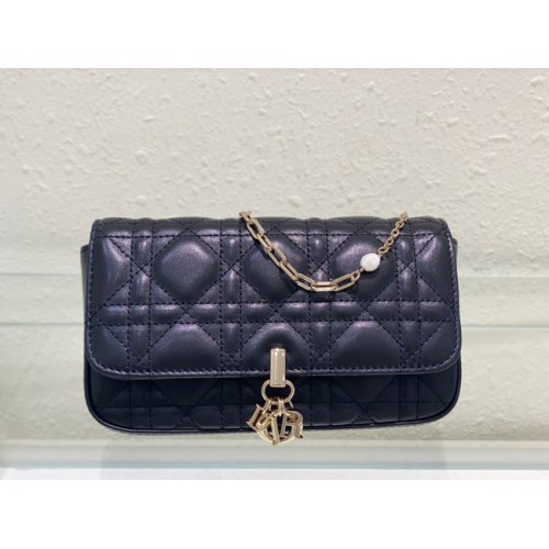 LADY DIOR HANDYTASCHE Cannage Lammleder S0977O schwarz