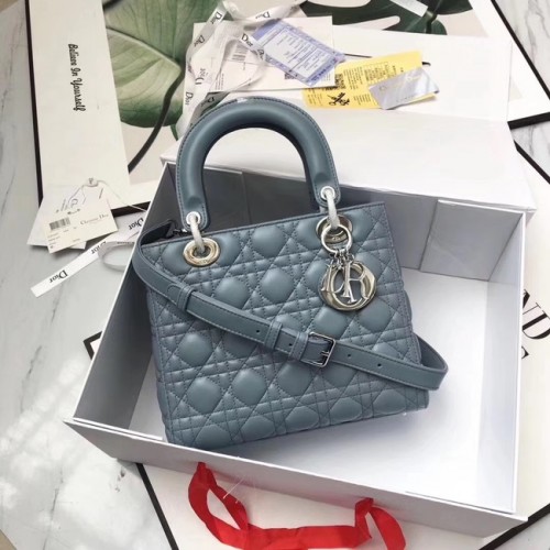 LADY DIOR LAMMLEDERTASCHE CAL44550 graublau