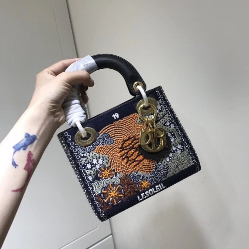 LADY DIOR besticktes Rindsleder AD0168-4