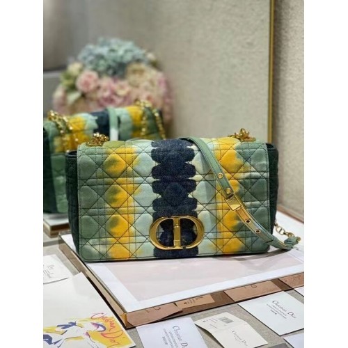 GROSSE DIOR CARO TASCHE Bestickter Denim M9243U blau