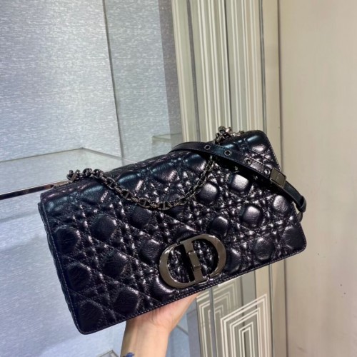 GROSSE DIOR CARO TASCHE Importierte Wachshaut M9243 schwarz