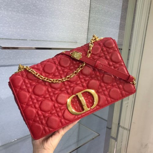 GROSSE DIOR CARO TASCHE Weiches Cannage-Kalbsleder M9243U Rot