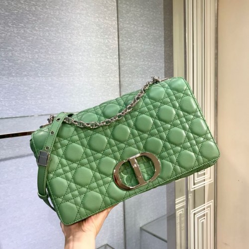 GROSSE DIOR CARO TASCHE Weiches Cannage-Kalbsleder M9243U grün