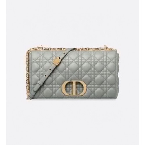 GROSSE DIOR CARO TASCHE Weiches Cannage-Kalbsleder M9243U grau