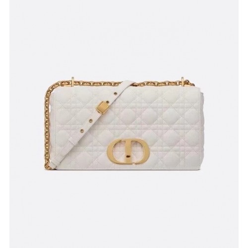 GROSSE DIOR CARO TASCHE Weiches Cannage-Kalbsleder M9243U Weiß