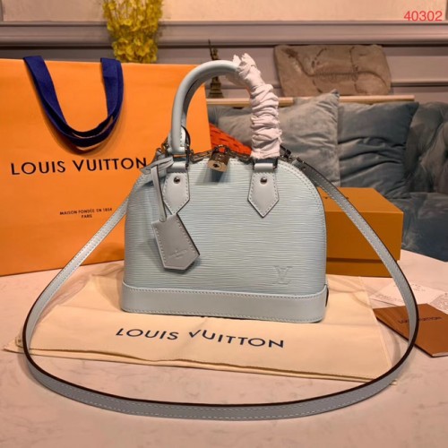 LOUIS VUITTON M40302 EPI LEDER ALMA SMALL HELLBLAU
