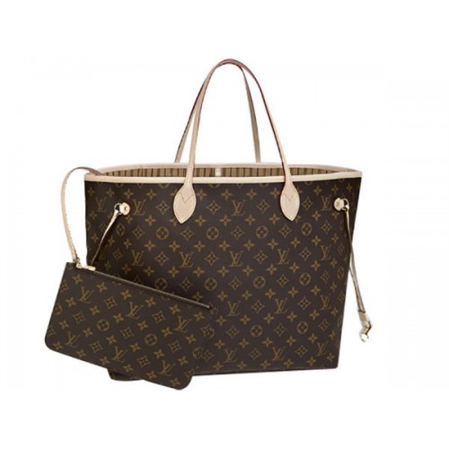 LOUIS VUITTON M40990 MONOGRAMM LEINWAND NEVERFULL GM BEIGE