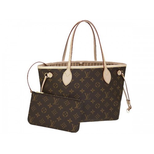 LOUIS VUITTON M41000 MONOGRAMM LEINWAND NEVERFULL PM BEIGE