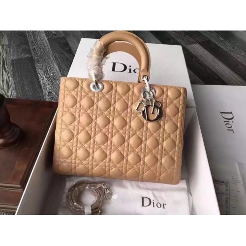 Lady Dior Tasche Original Schafsleder Mitteltasche CD6323 Apricot