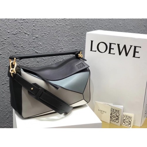 Loewe Puzzle Bag Original Leder B9124 blau weiß schwarz