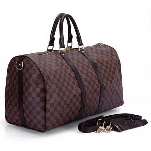 Louis Vuitton Damier Ebene Canvas Keepall 55 mit Schultergurt N41414