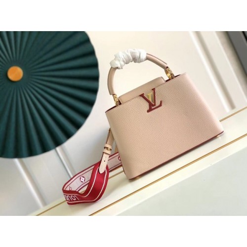 Louis Vuitton CAPUCINES BB M59266 Eggshell&Lie de Vin Rot